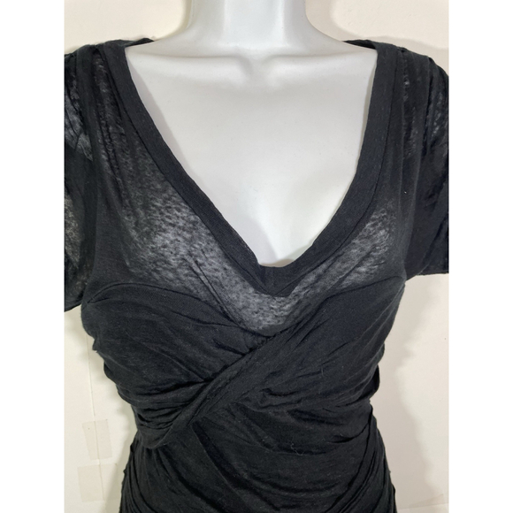 ISABEL MARANT Linen Bodycon Bandage Stretch Jersey Knit Draped Mini Dress Sz 1 - Picture 2 of 7